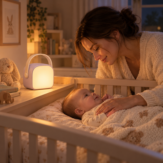 Portable Nursery Night Light – Soft Warm Glow Baby Lamp with Carry Handle