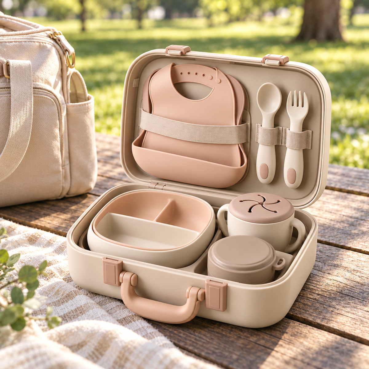 Portable Baby Feeding Suitcase Set ā All-in-One Travel Mealtime Kit