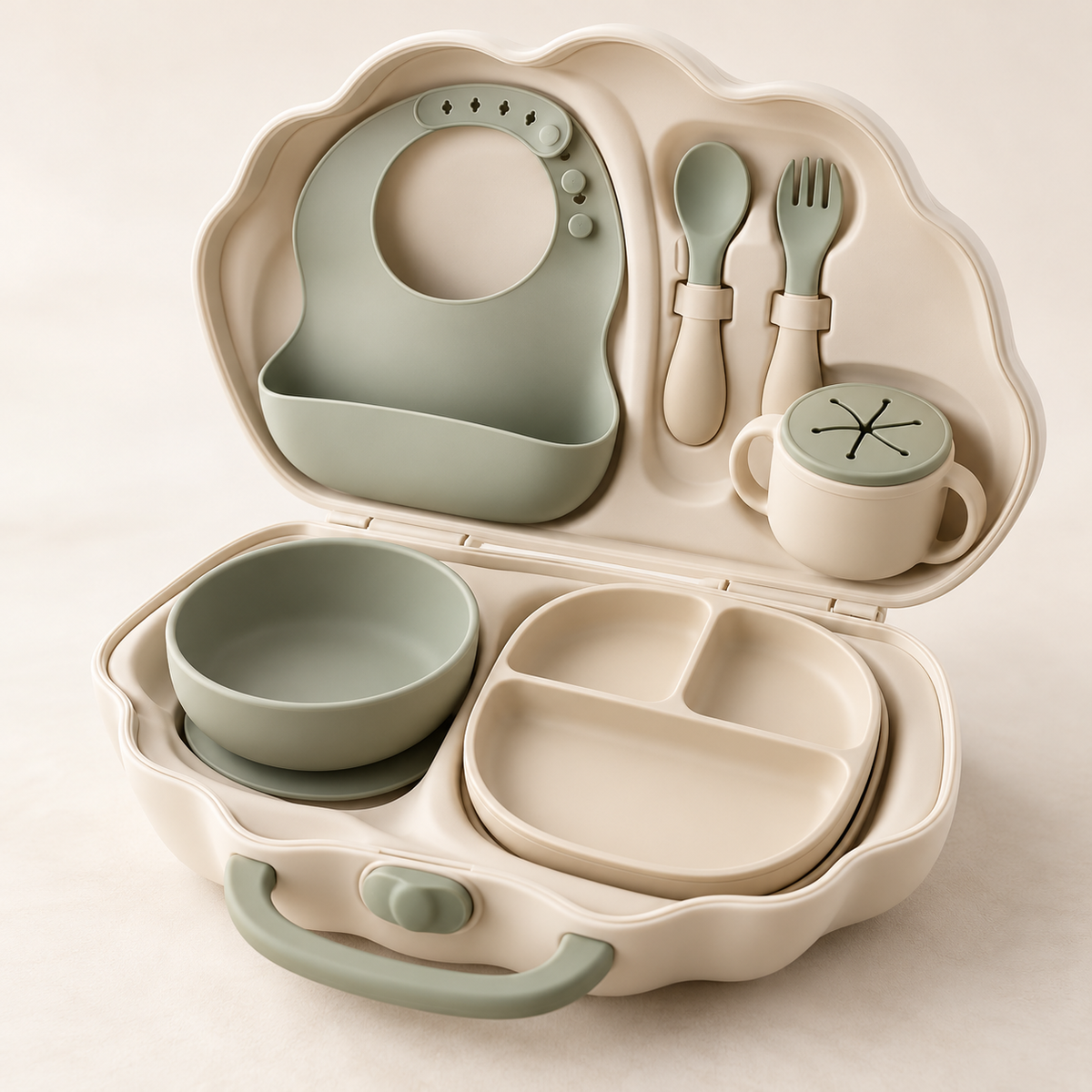 All-in-One Portable Baby Feeding Set – Travel Tableware Kit with Carry Case