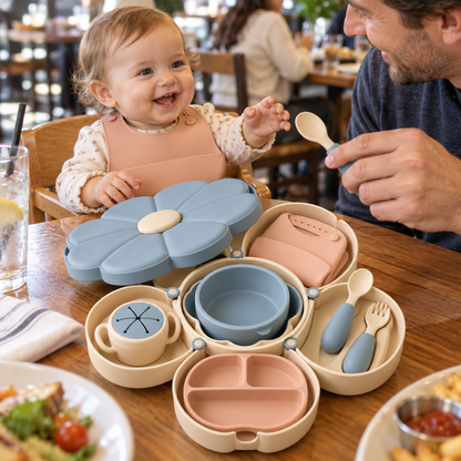 Blooming Flower Baby Feeding Set – All-in-One Portable Travel Dining Kit