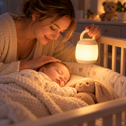 Portable Nursery Night Light – Soft Warm Glow Lantern for Baby Care