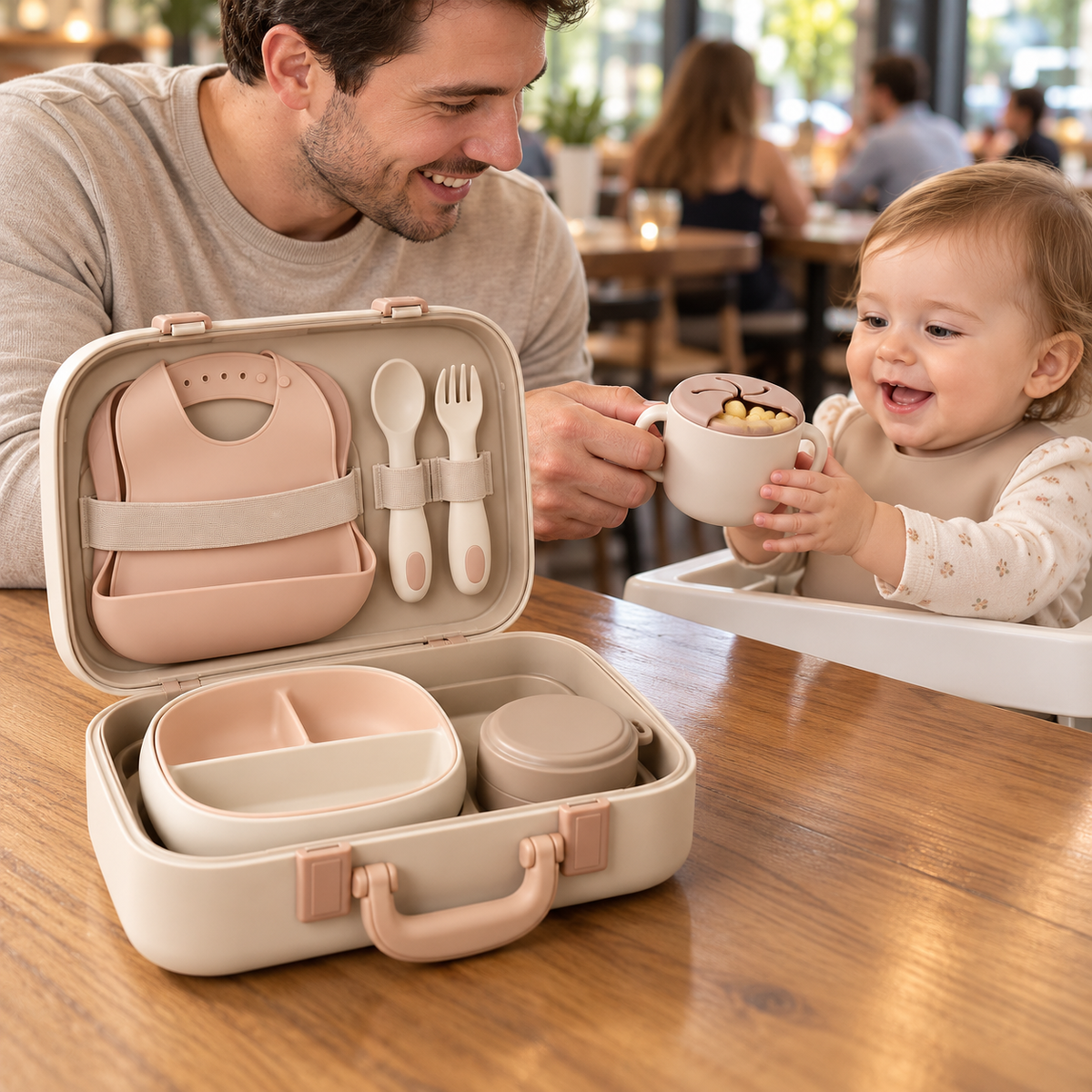 Portable Baby Feeding Suitcase Set – All-in-One Travel Mealtime Kit