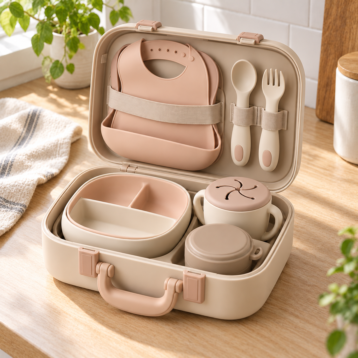Portable Baby Feeding Suitcase Set – All-in-One Travel Mealtime Kit