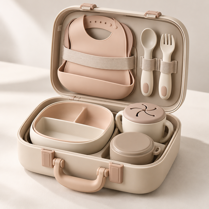 Portable Baby Feeding Suitcase Set – All-in-One Travel Mealtime Kit